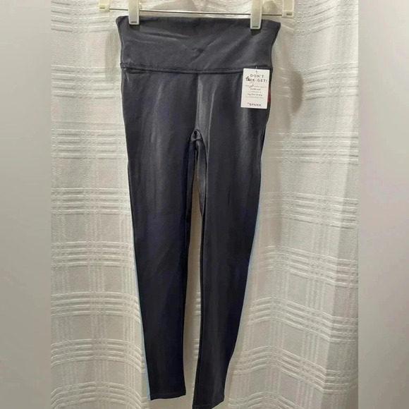 SPANX faux leather 7/8 track stripe leggings - Picture 3 of 13